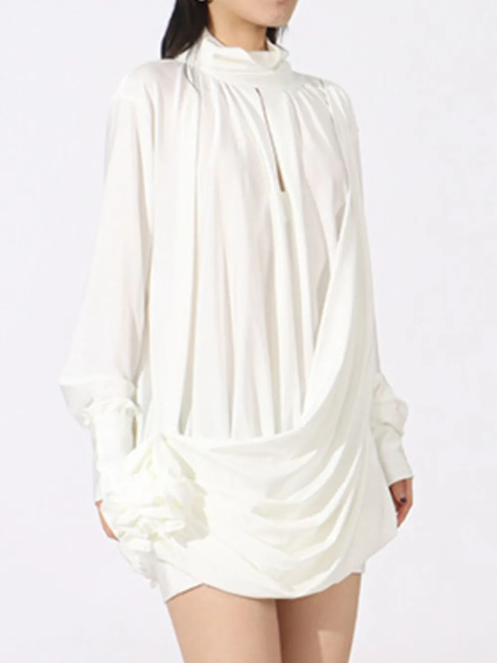Ruched Long Sleeve Mini Dress, image 8