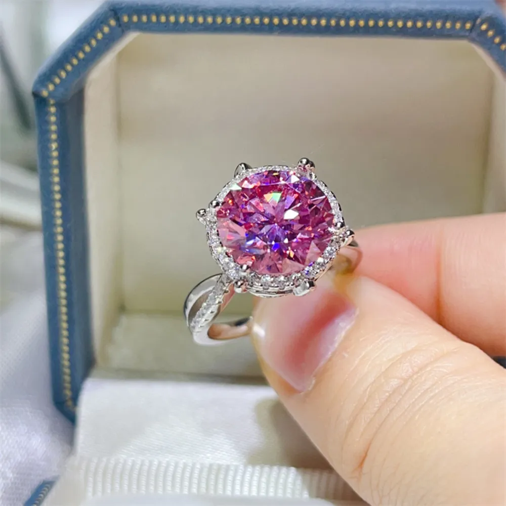 5 Carat Moissanite Halo Engagement Ring