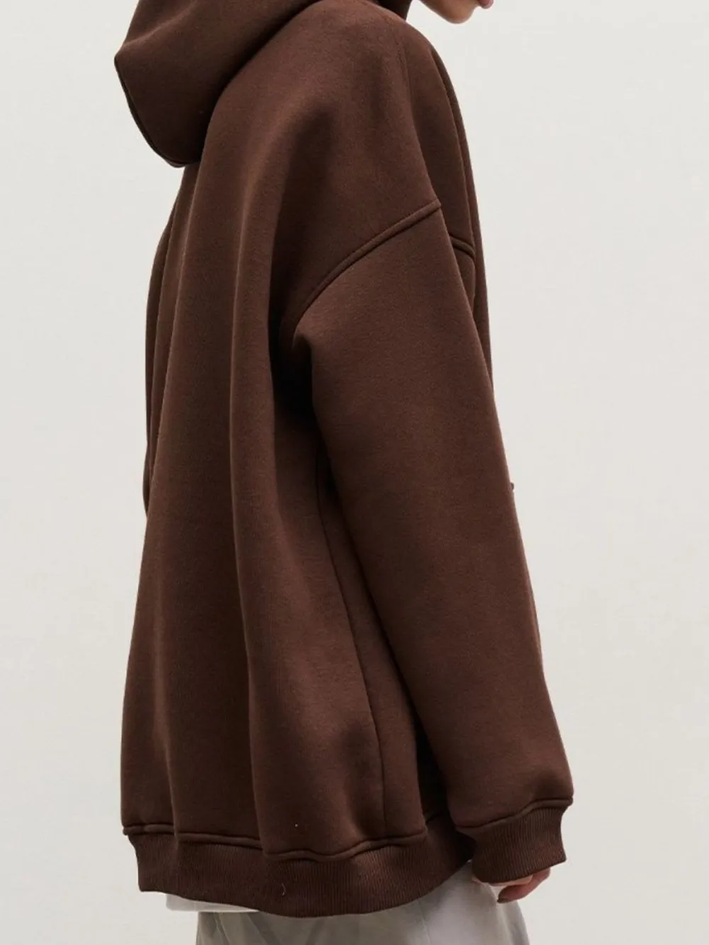 Pocketed Dropped Shoulder Long Sleeve Hoodie, image 14
