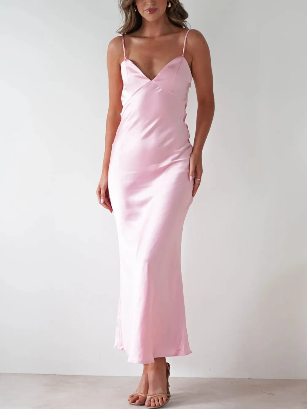 Satin Backless Cami Dress, image 3