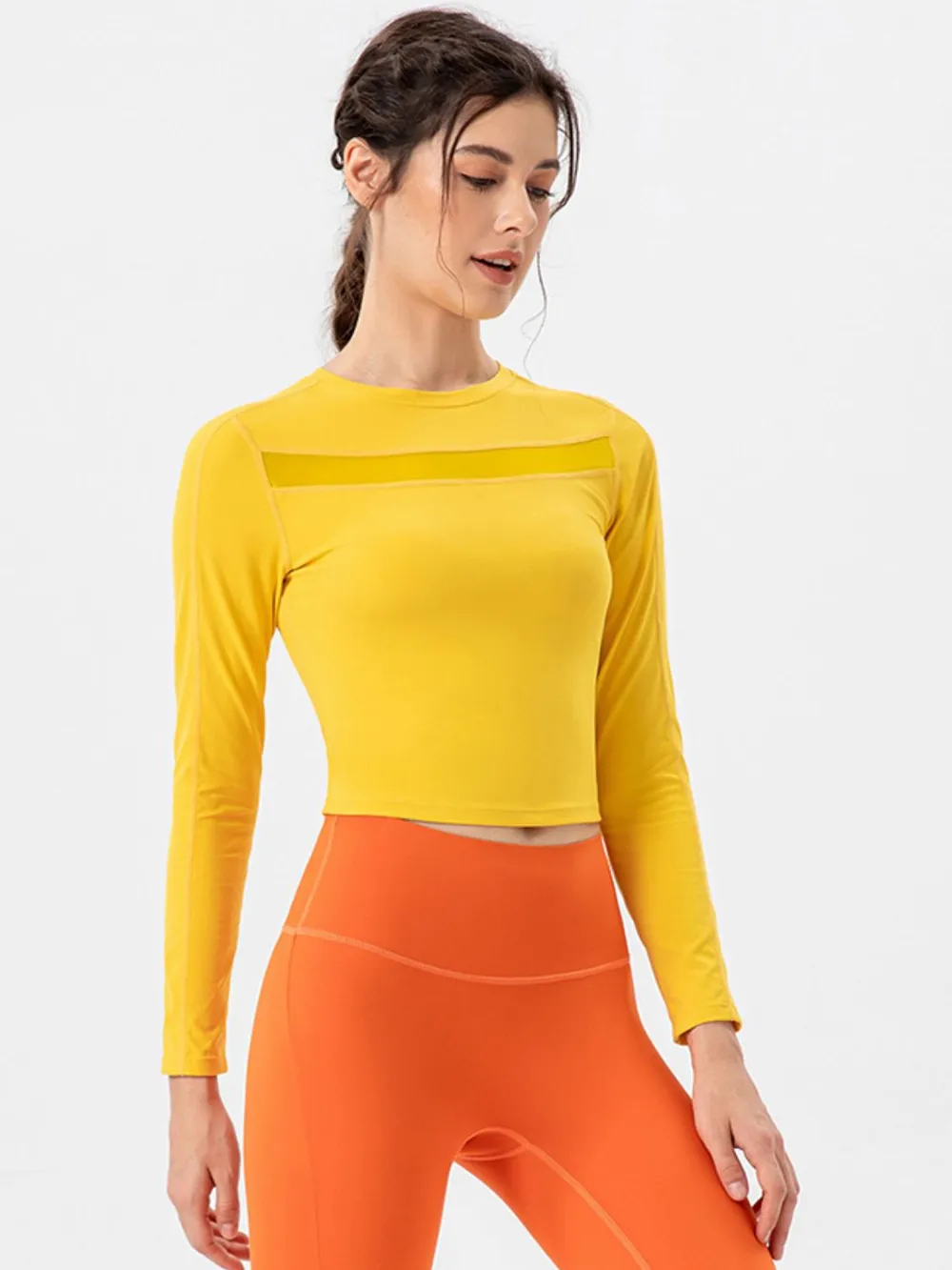 Round Neck Long Sleeve Active T-Shirt, image 3