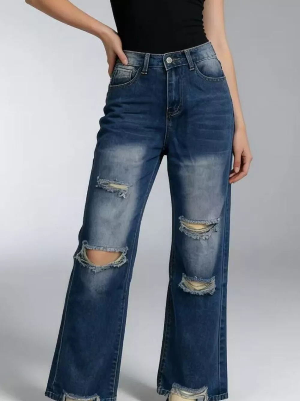 Distressed Wide Leg Jeans, image 5