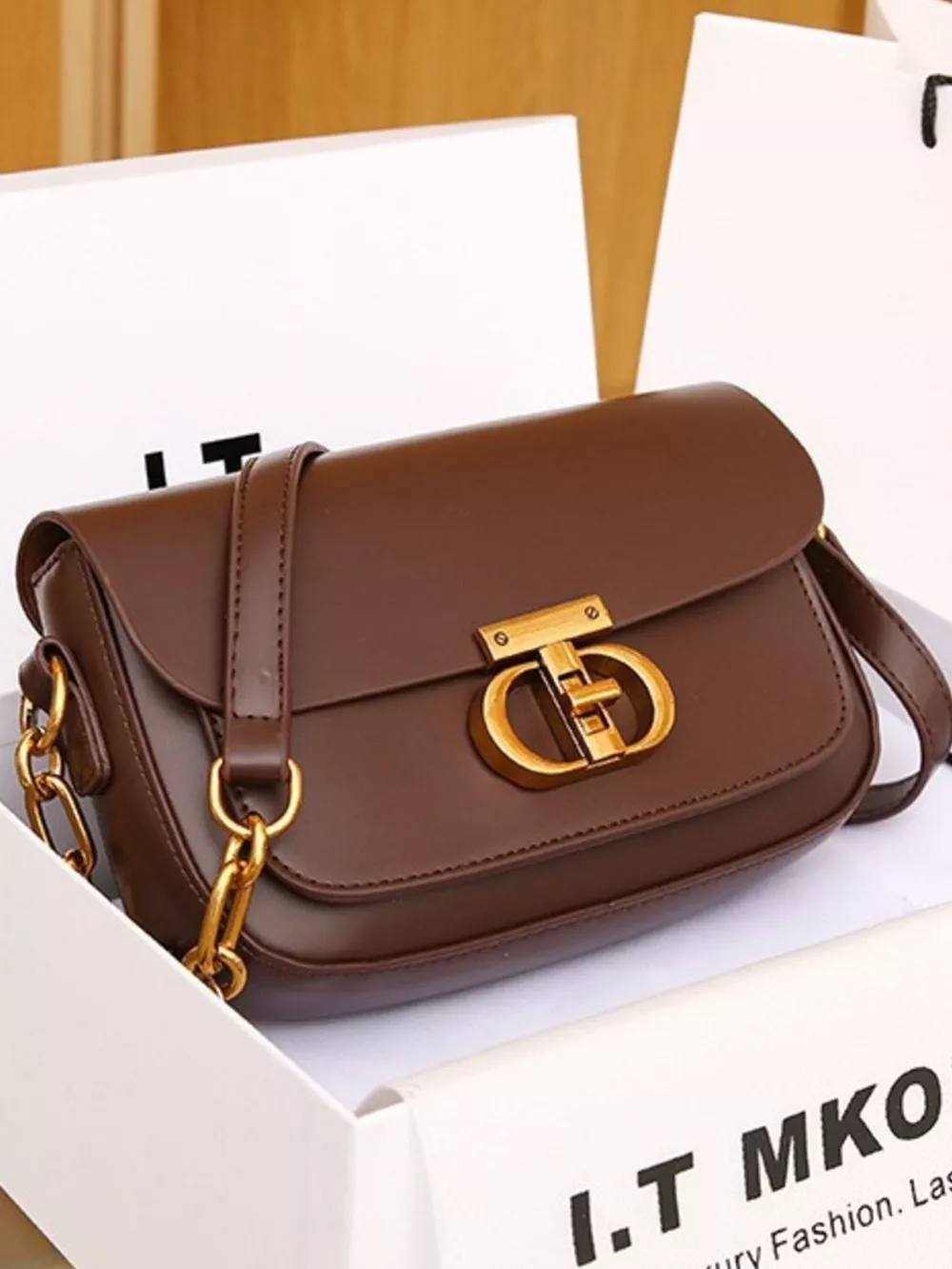 Leather Flap Shoulder Bag, image 4