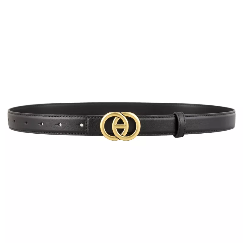 Double Circle Buckle Leather Belt, image 3