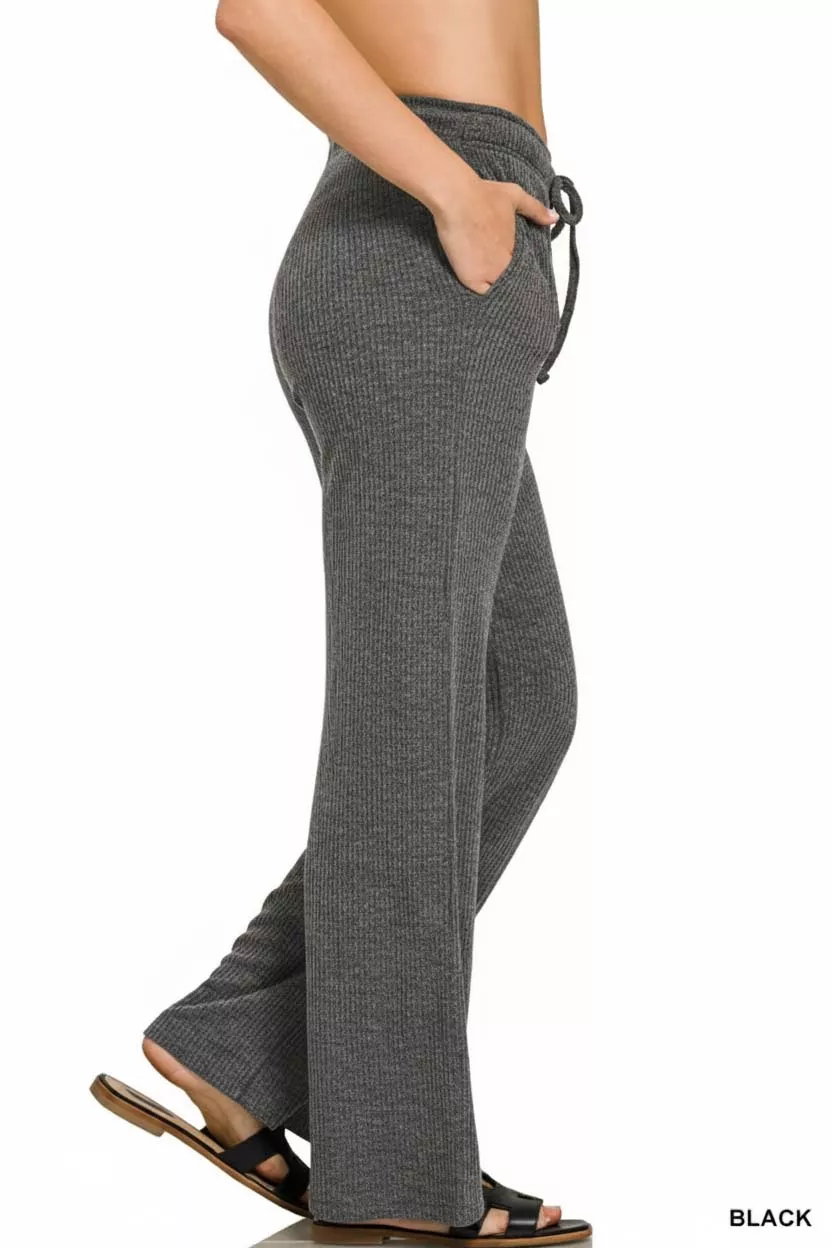 Ribbed Drawstring Lounge Pants, image 2