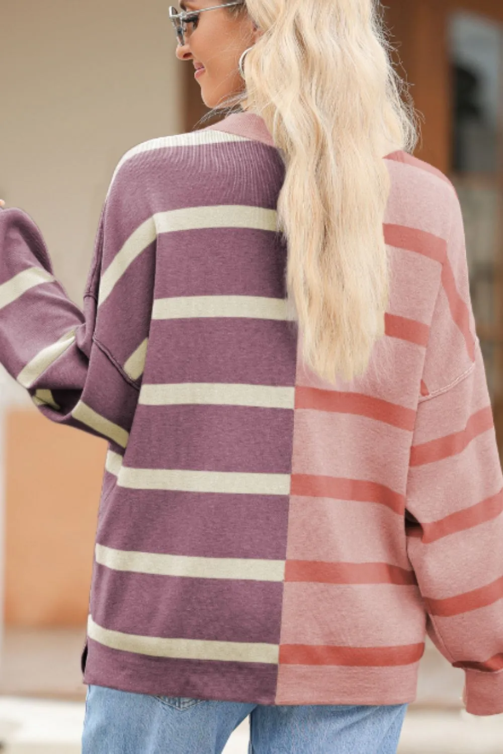 Contrast Striped Long Sleeve Sweatshirt, image 7