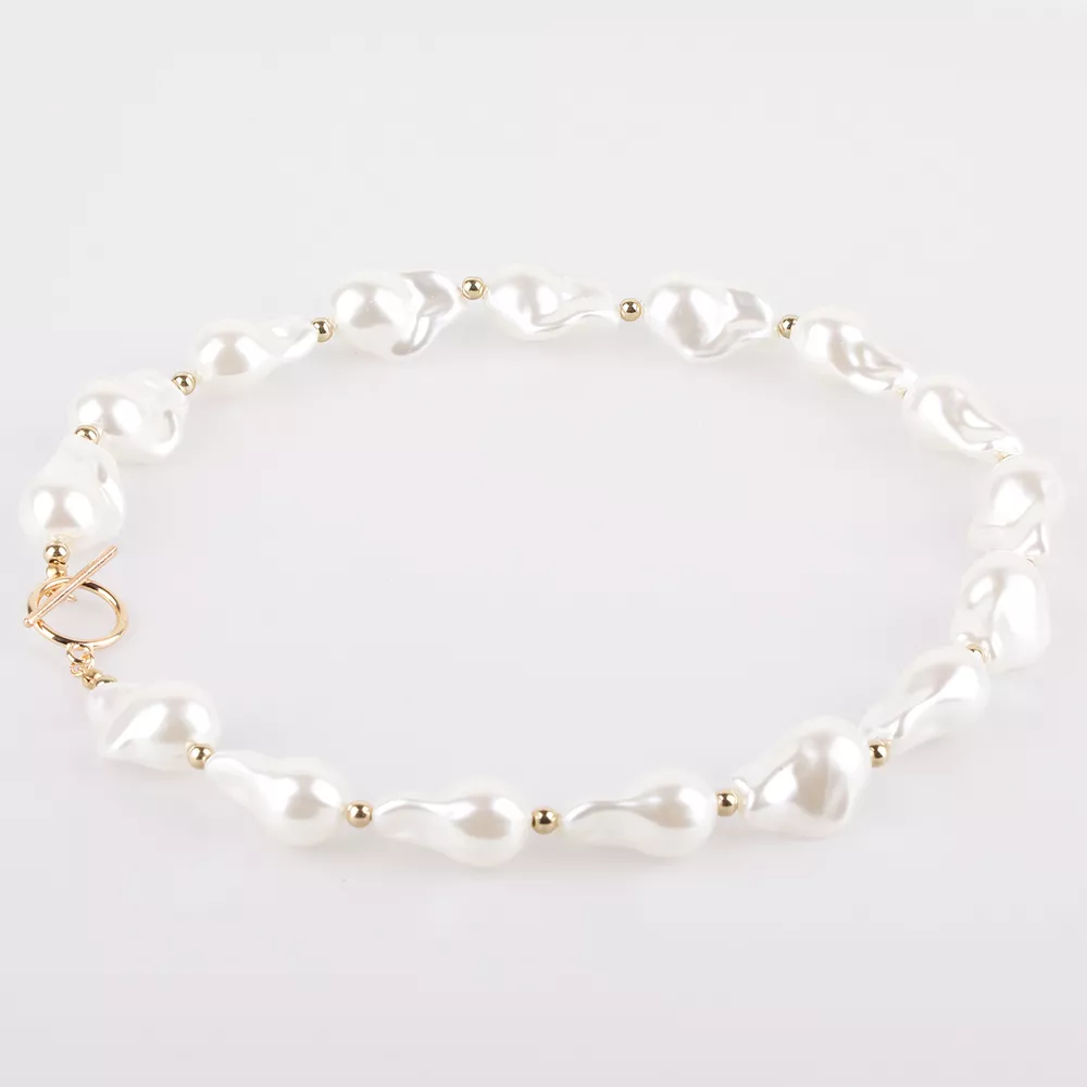 Synthetic Pearl Necklace with Toggle Clasp, image 8