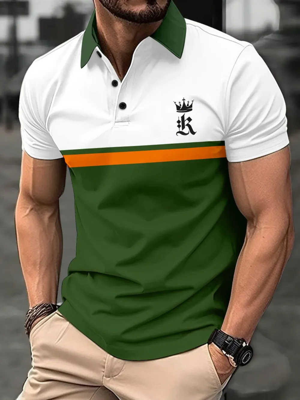 Men's Plus Size Collared Neck Short Sleeve Polo, image 4