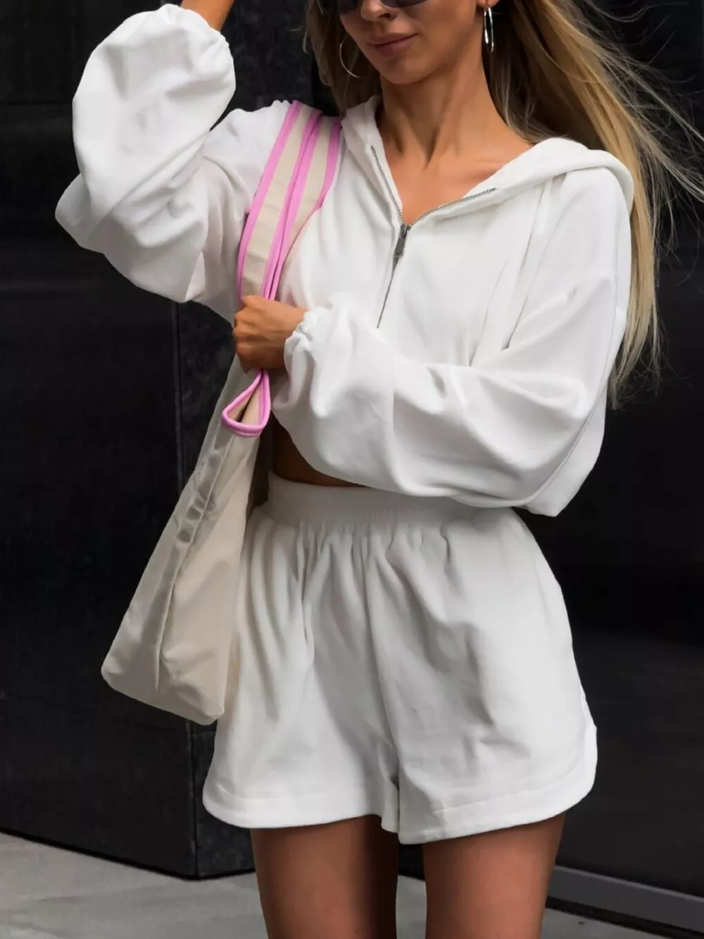 Zip Up Crop Hoodie and Shorts Set, image 18