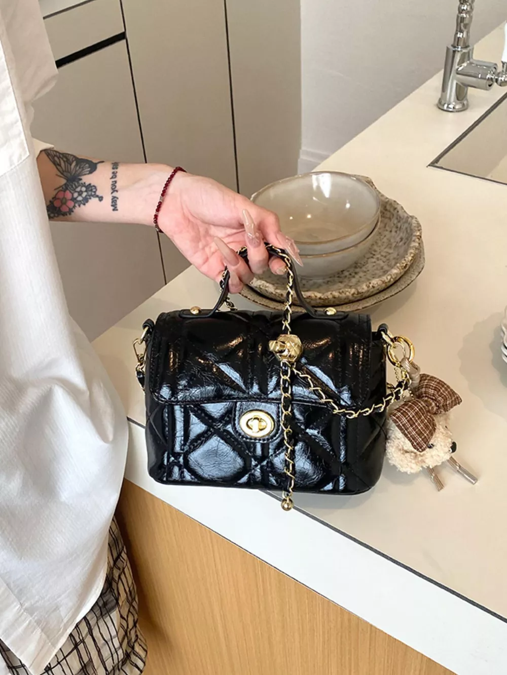 Quilted Leather Crossbody Bag, image 5