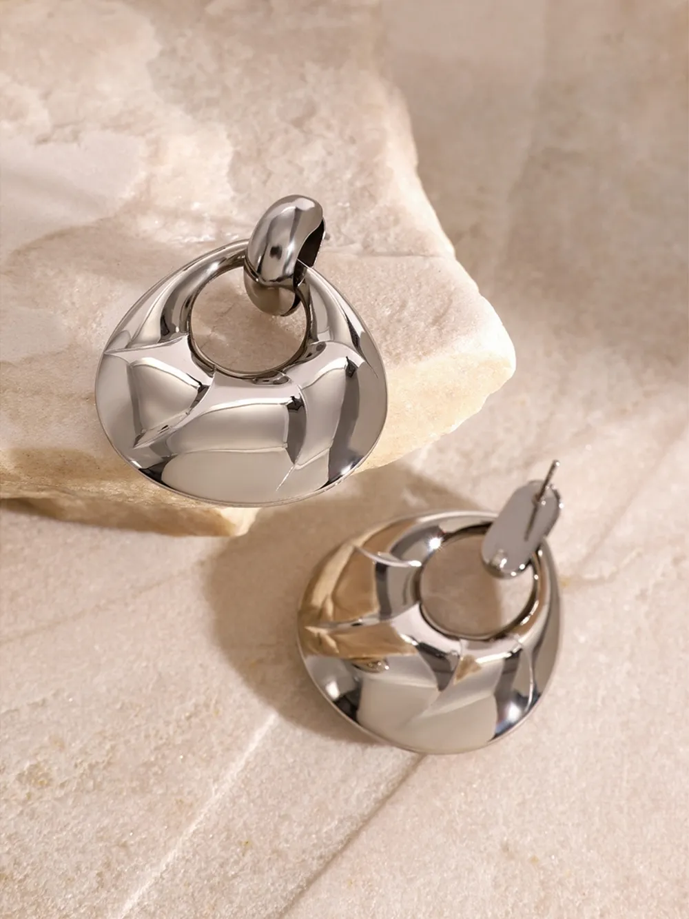 Stainless Steel Teardrop Shape Earrings, image 4