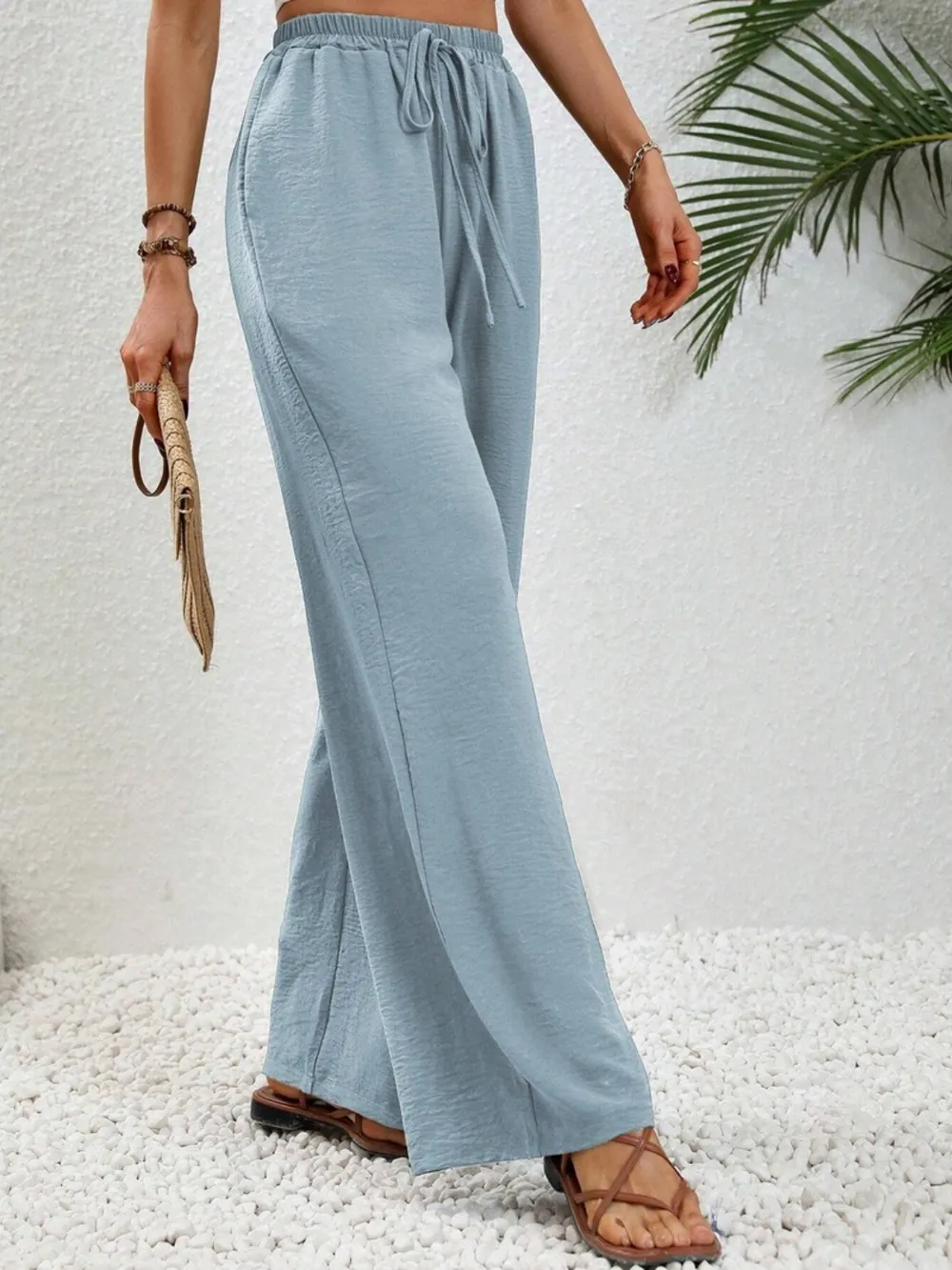 Wide Leg Drawstring Pants, image 6