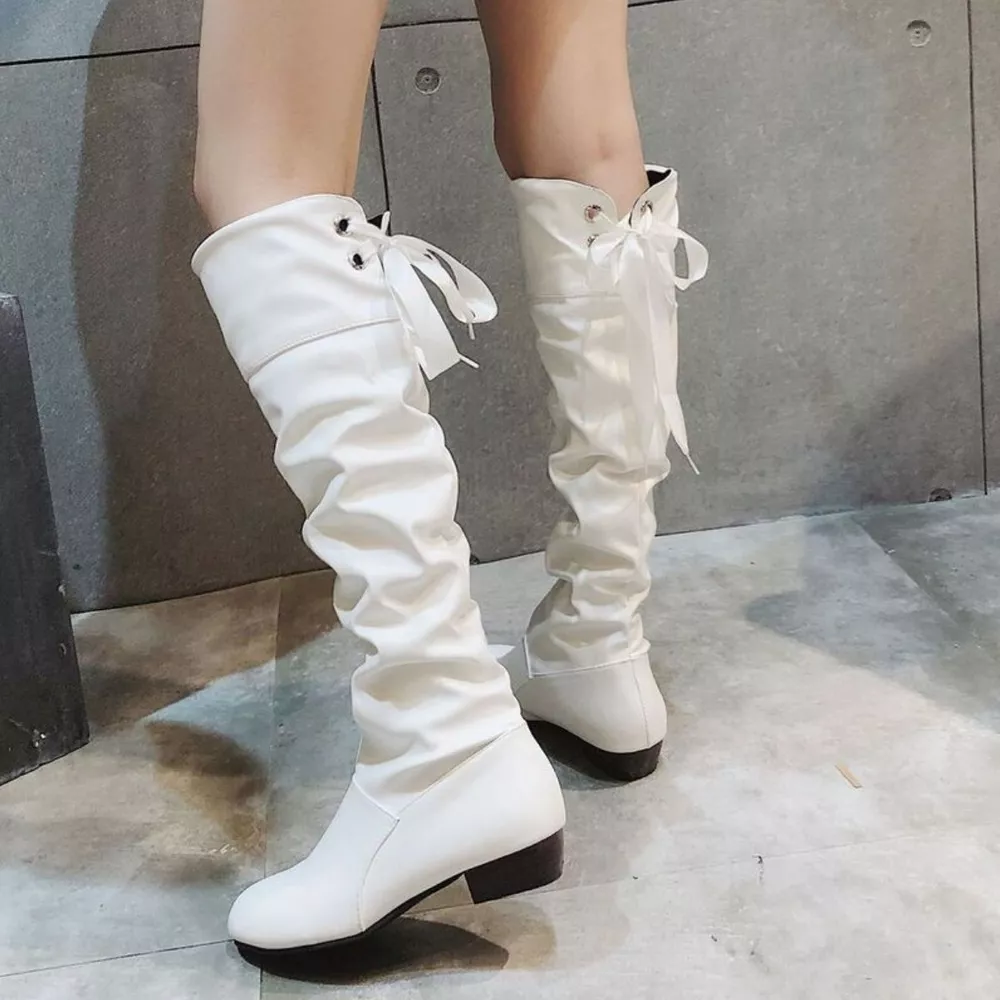 Round Toe Low Heel Boots, image 4