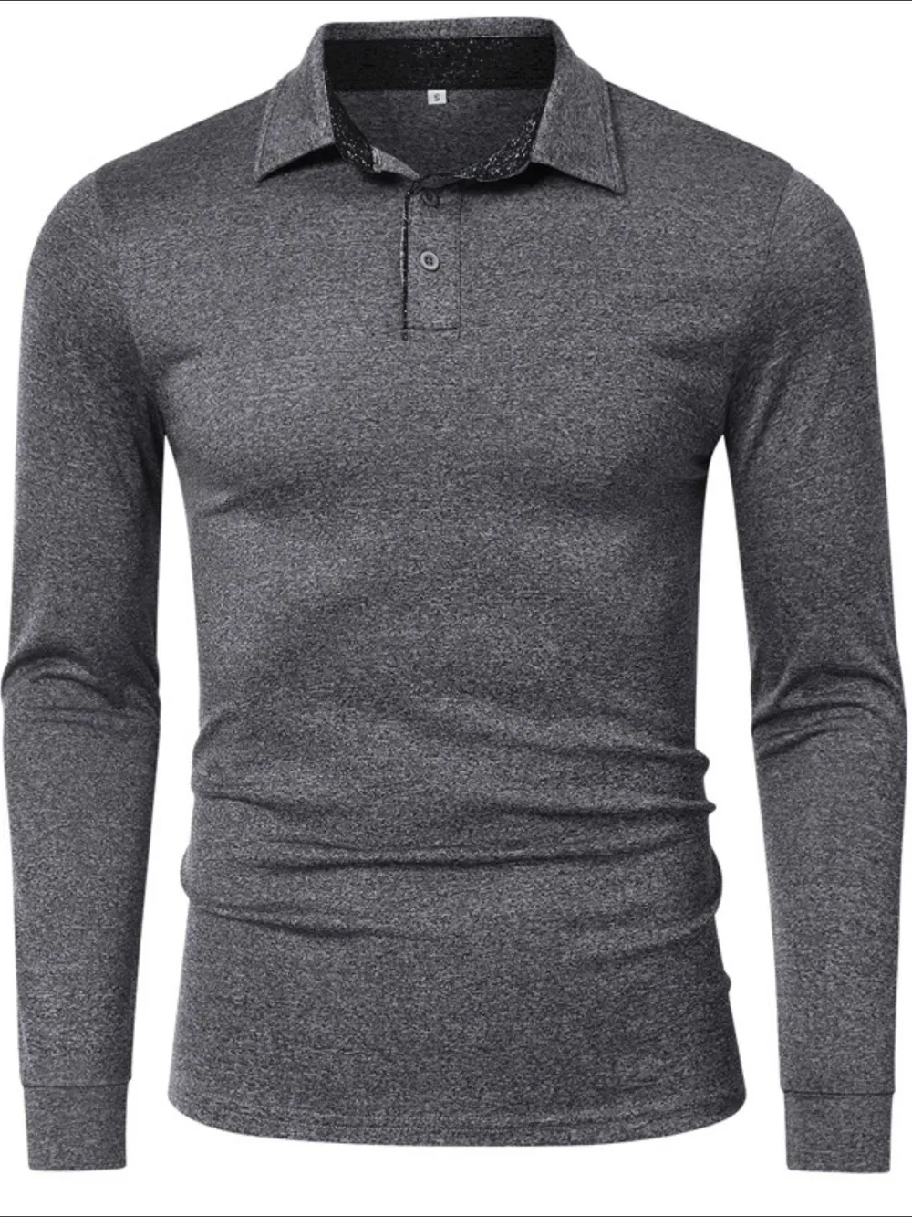 Men's Classic Long Sleeve Slim Fit Polo Shirt, image 7