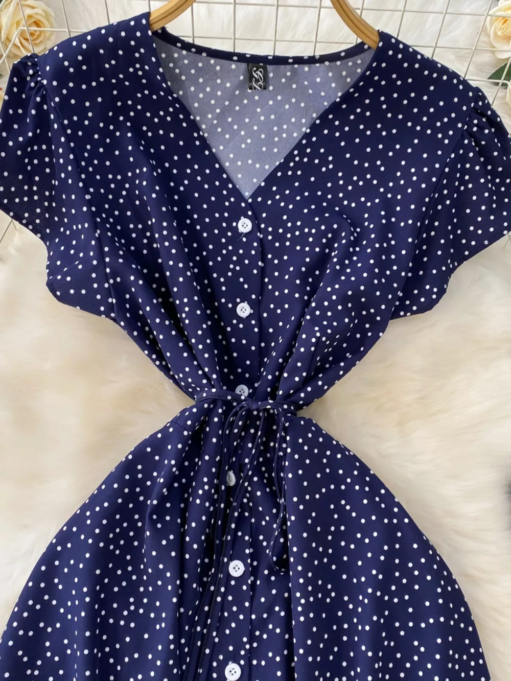 Polka Dot Button-Down Dress, image 15