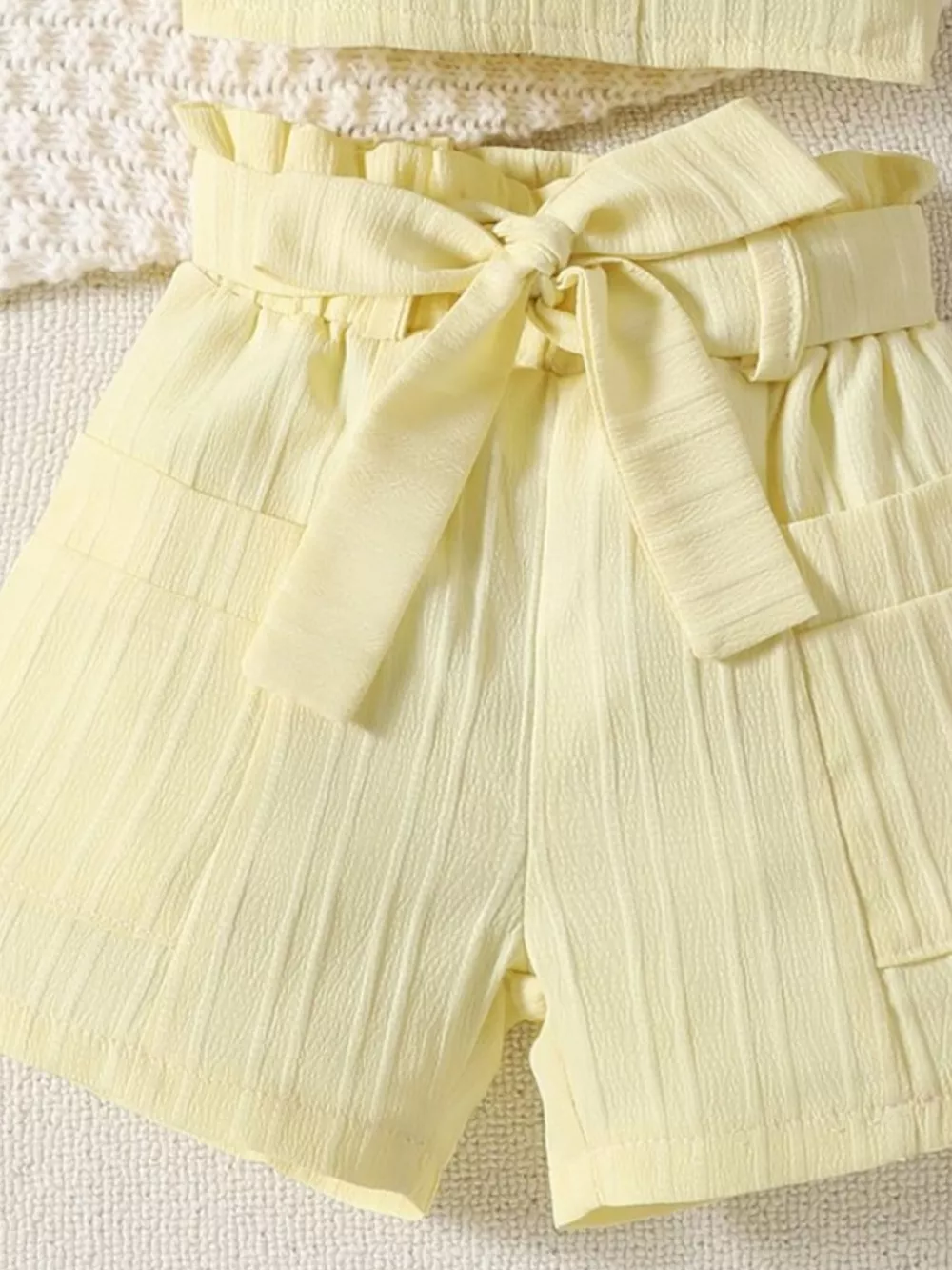 Children's Ribbed Ruffle Trim Top & Shorts Set, image 11