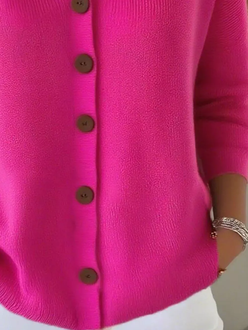 Full Size V-Neck Button-Down Knit Cardigan Plus Size, image 12