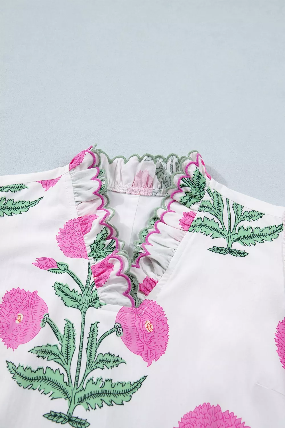 Floral Print Ruffle Trim Casual Mini Dress, image 10