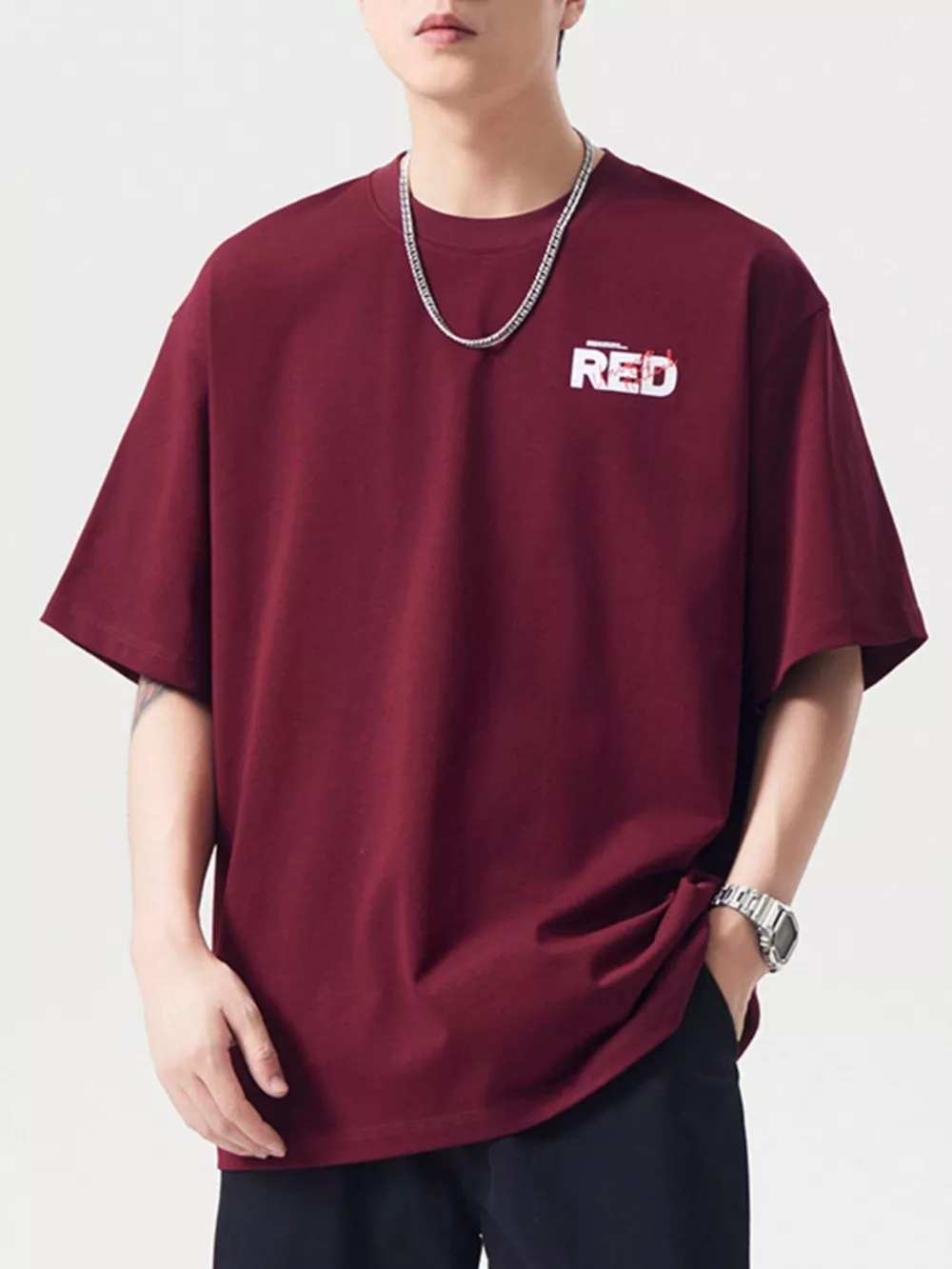 Men's Plus Size Round Neck Half Sleeve T-Shirt