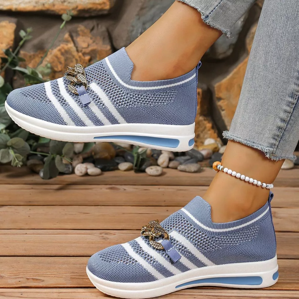 Round Toe Mesh Slip-Ons, image 3