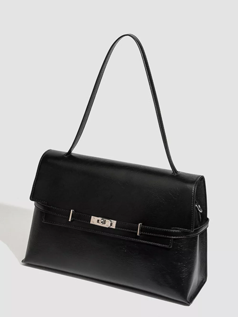 Buckle Leather Shoulder Bag, image 6