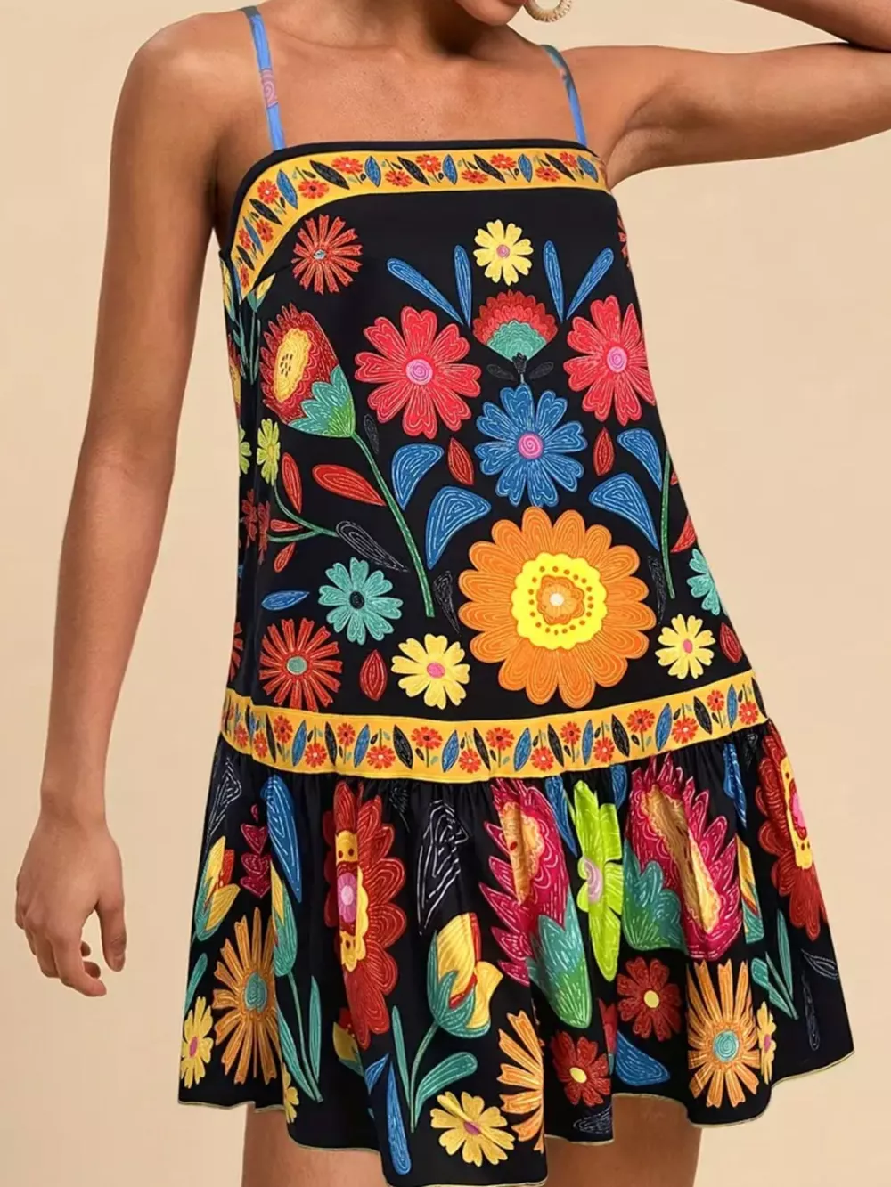 Floral Print Sleeveless Mini Dress, image 2