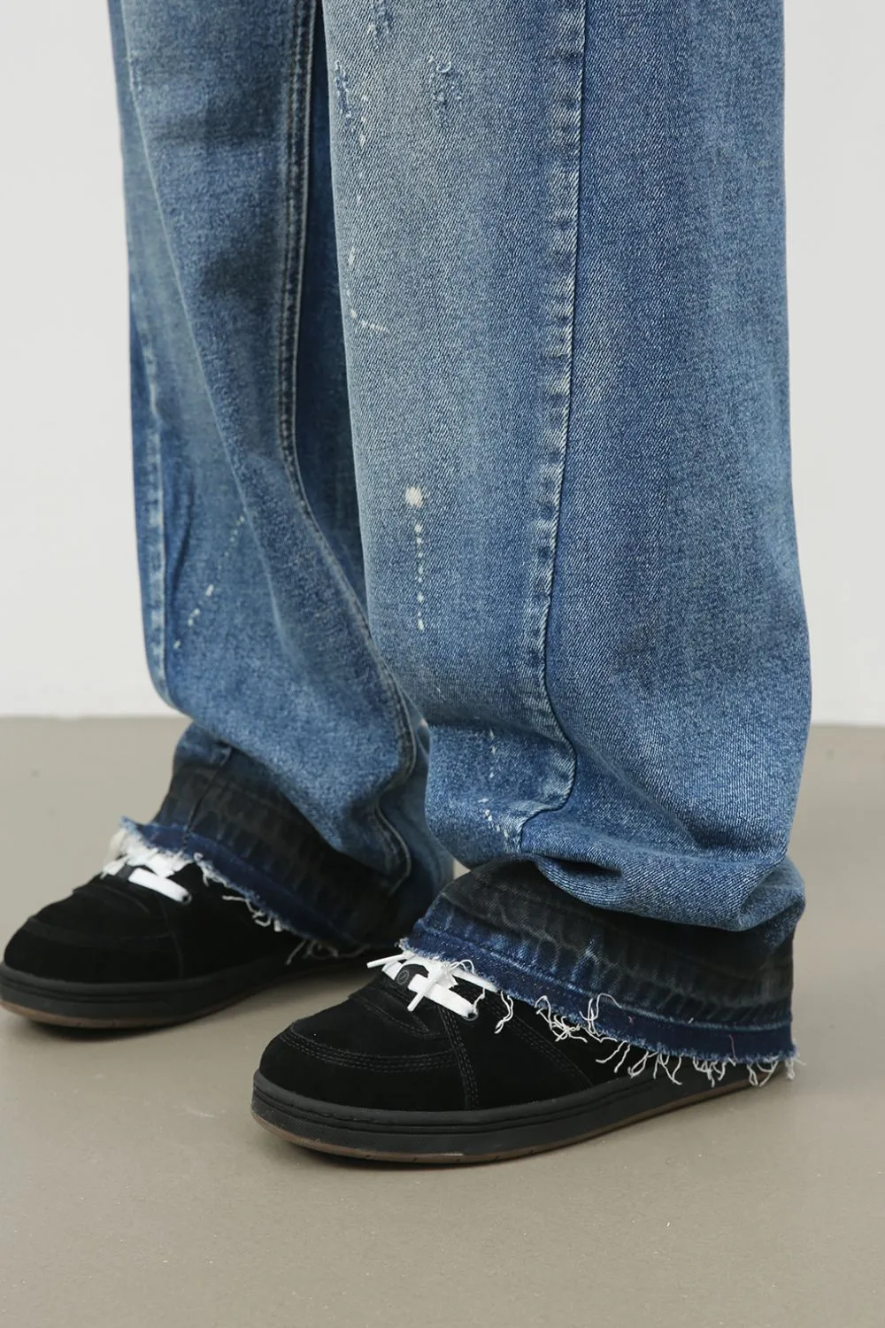 Men's Raw Hem Baggy Jeans, image 4
