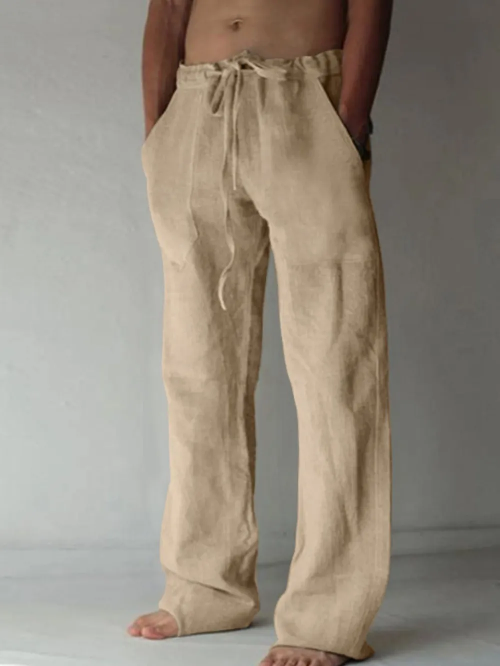 Men's Plus Size Drawstring Loose Fit Pants, image 4