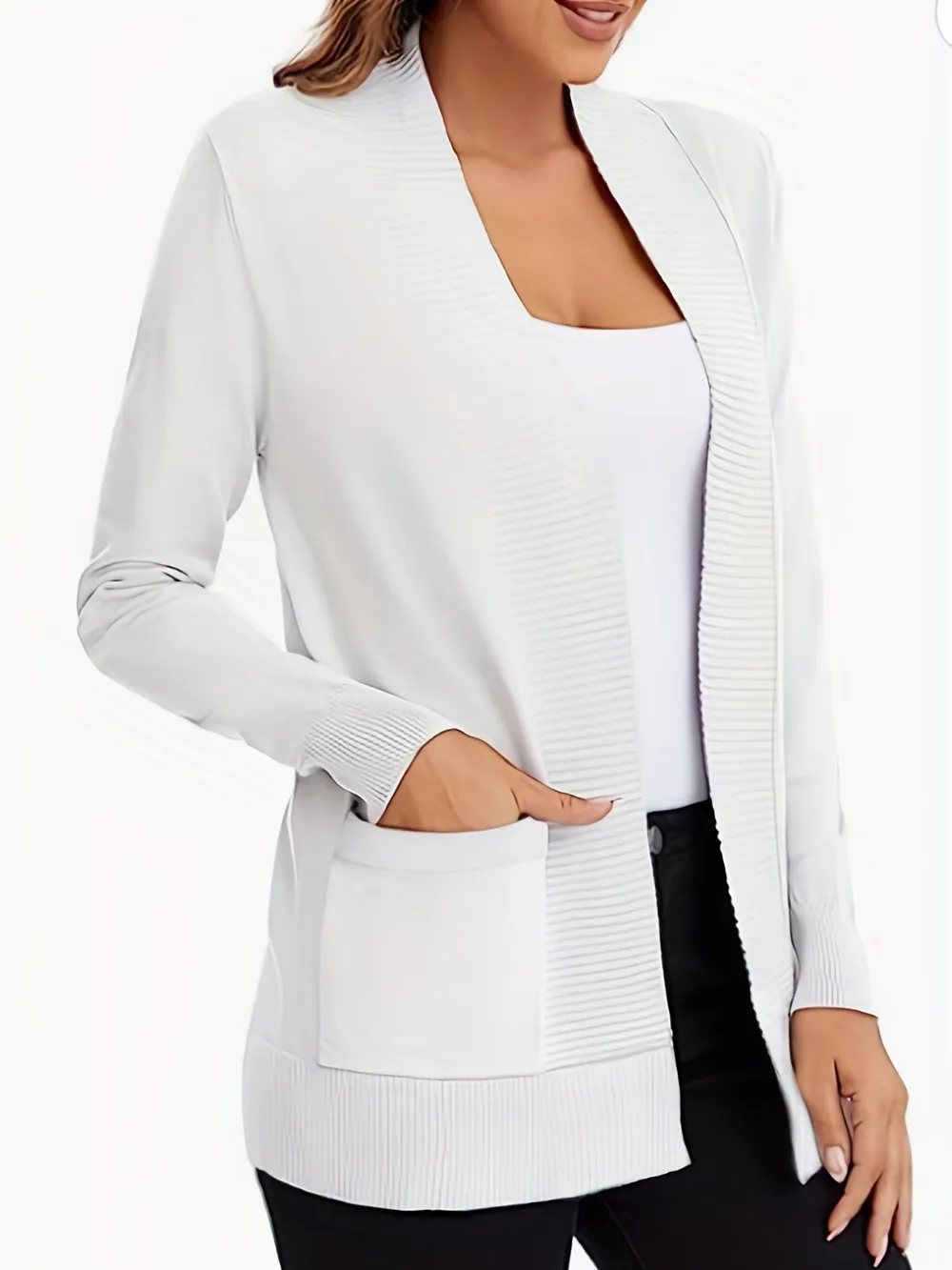 Open Front Long Sleeve Sweater Cardigan, image 20