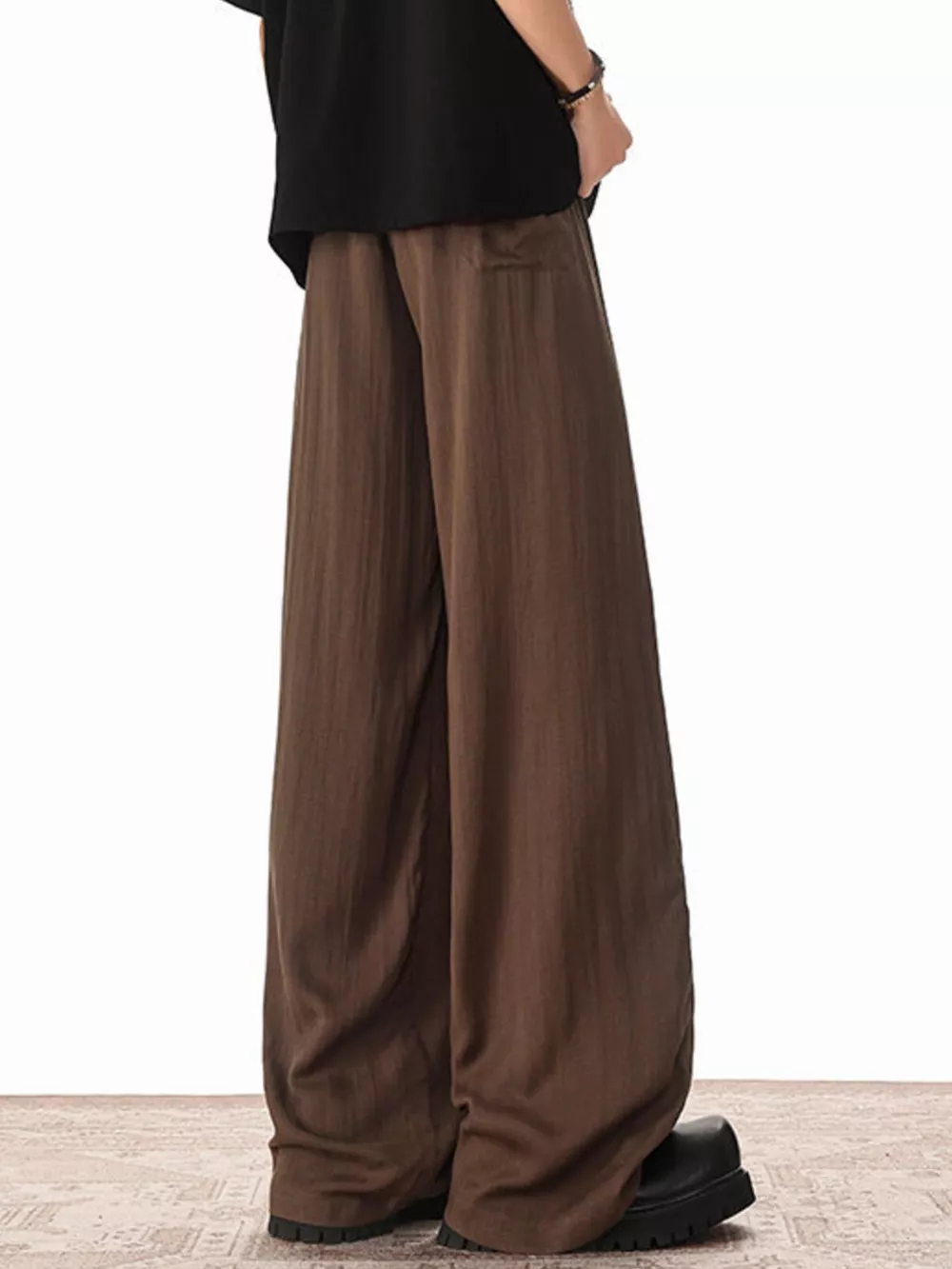Men's Plus Size Wide Leg Drawstring Pants, image 4