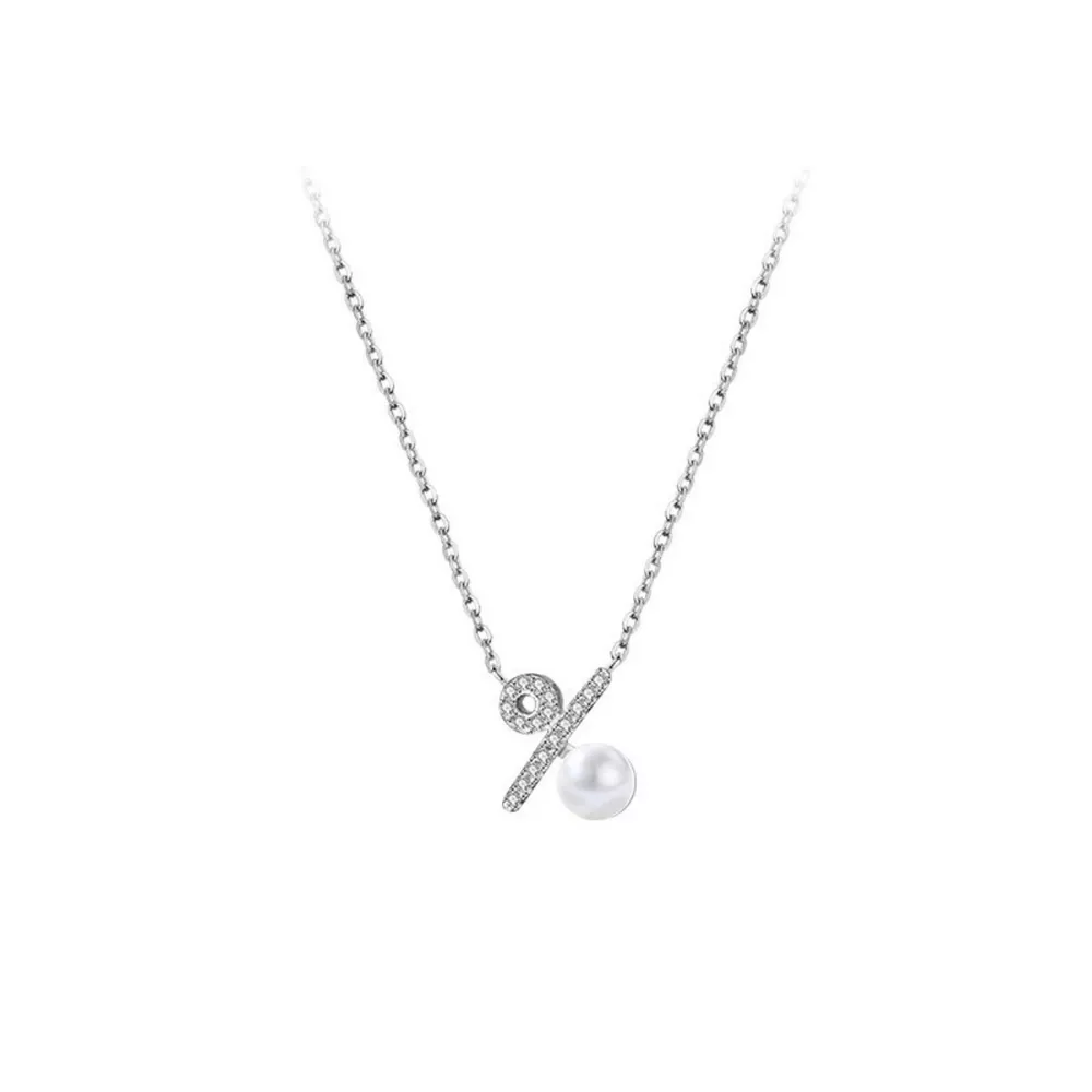 Pearl Percentage Pendant Necklace, image 5