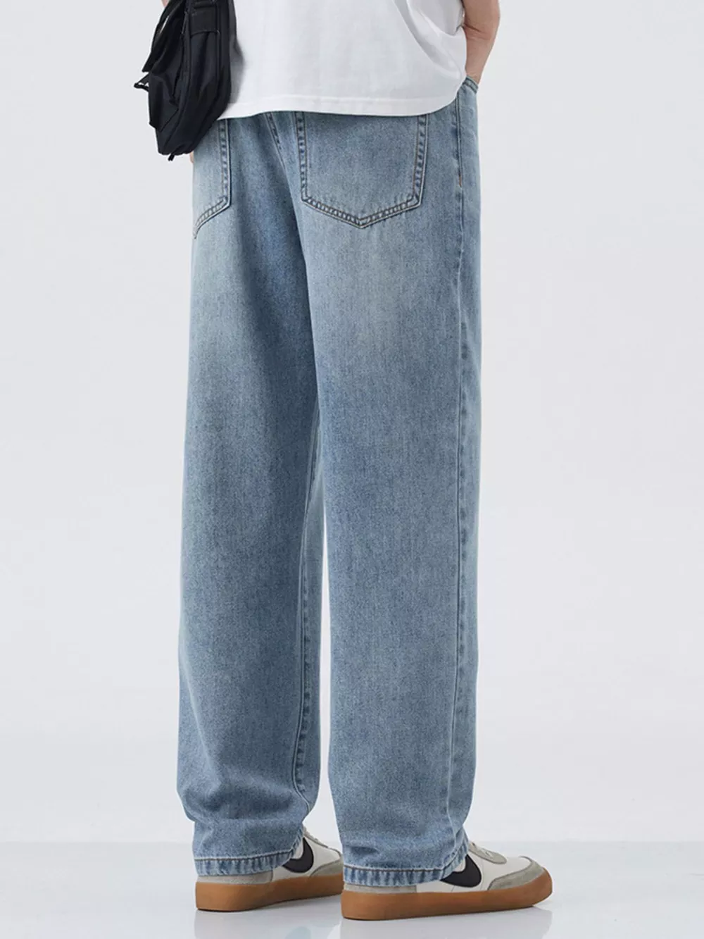 Men's Wide Leg Relaxed Fit Jeans, image 10