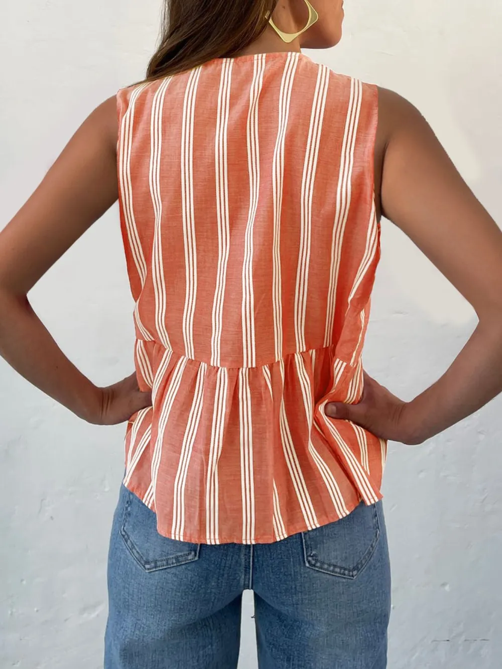 Tied Striped Round Neck Tank, image 11