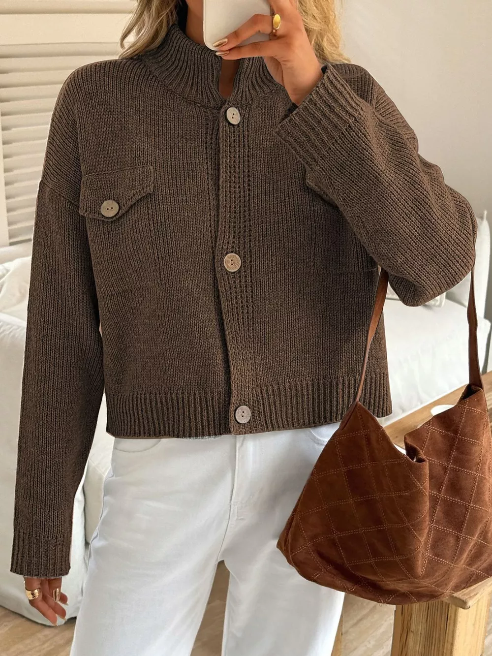 Button-Down Knit Cardigan, image 4