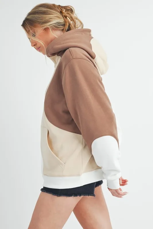 Color Block Hoodie with Kangaroo Pocket, image 5
