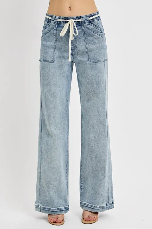 Full Size Straight Leg Jeans with Pockets Plus Size
