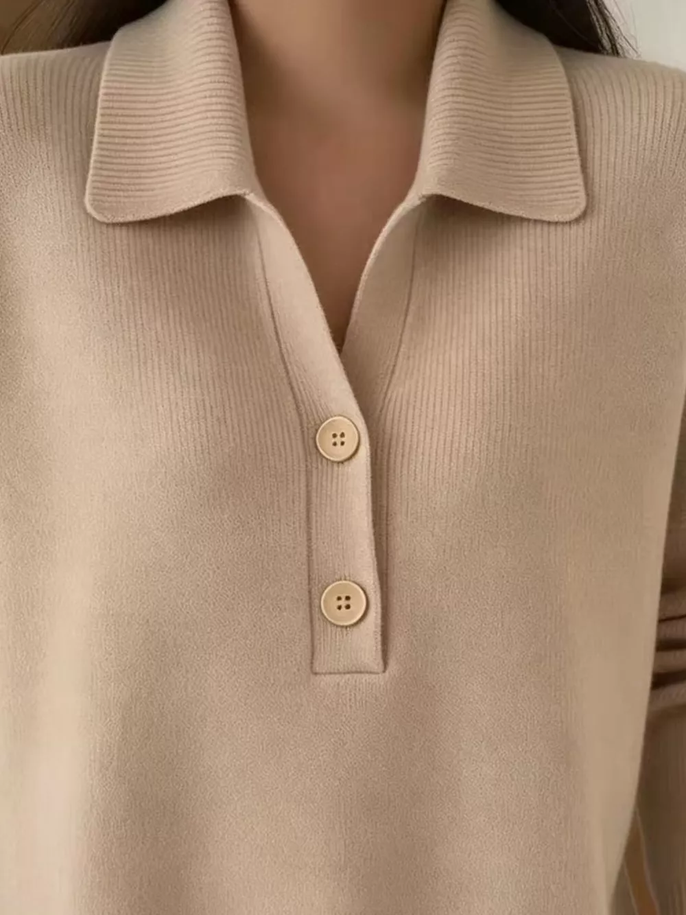 Ribbed Knit Button Detail Sweater, image 5