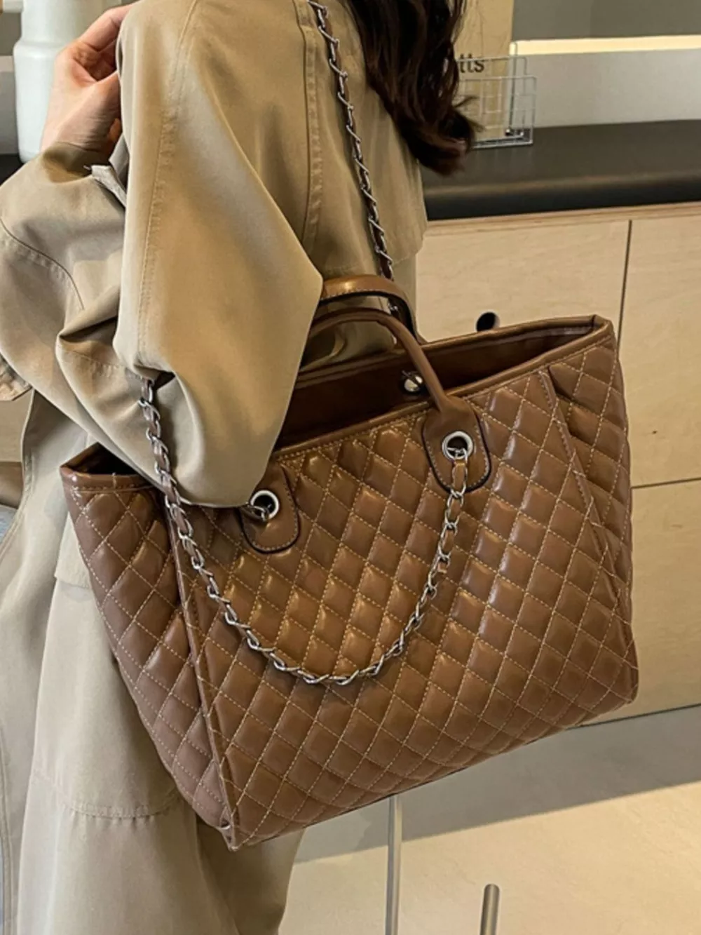 Quilted Chain Shoulder Bag, image 6