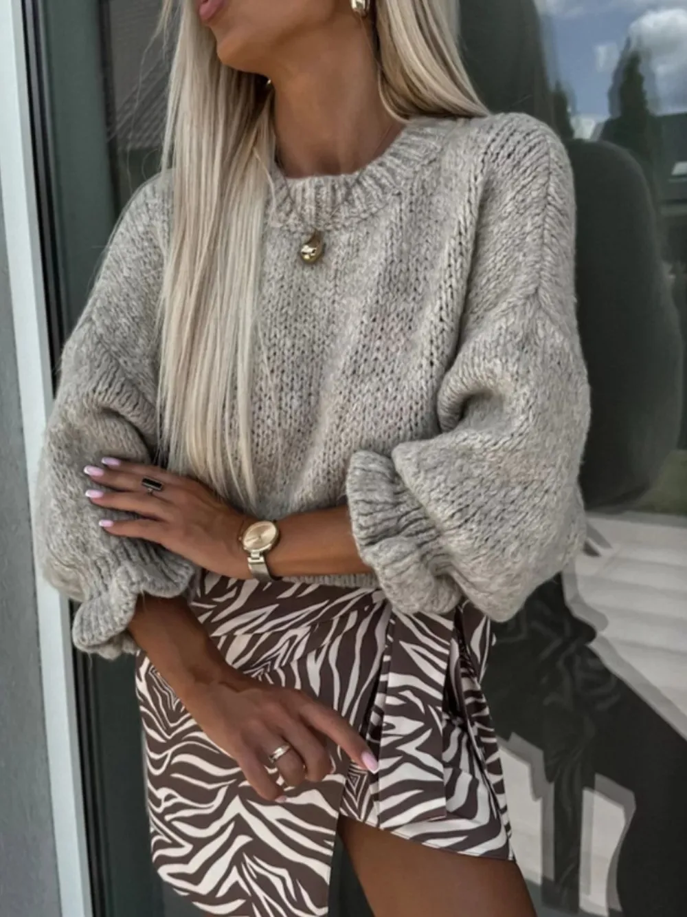 Round Neck Long Sleeve Sweater, image 5