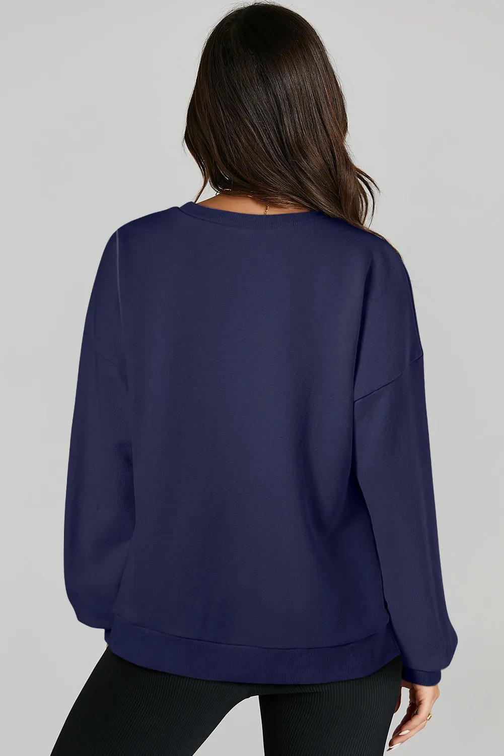 High-Low Round Neck Long Sleeve Sweatshirt, image 10