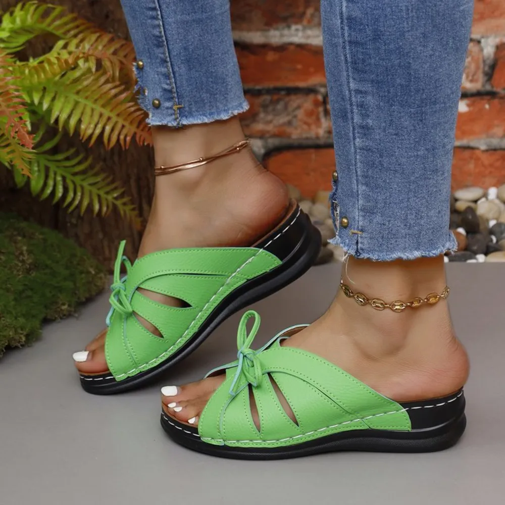 Tied Open Toe Low Heel Sandals, image 4