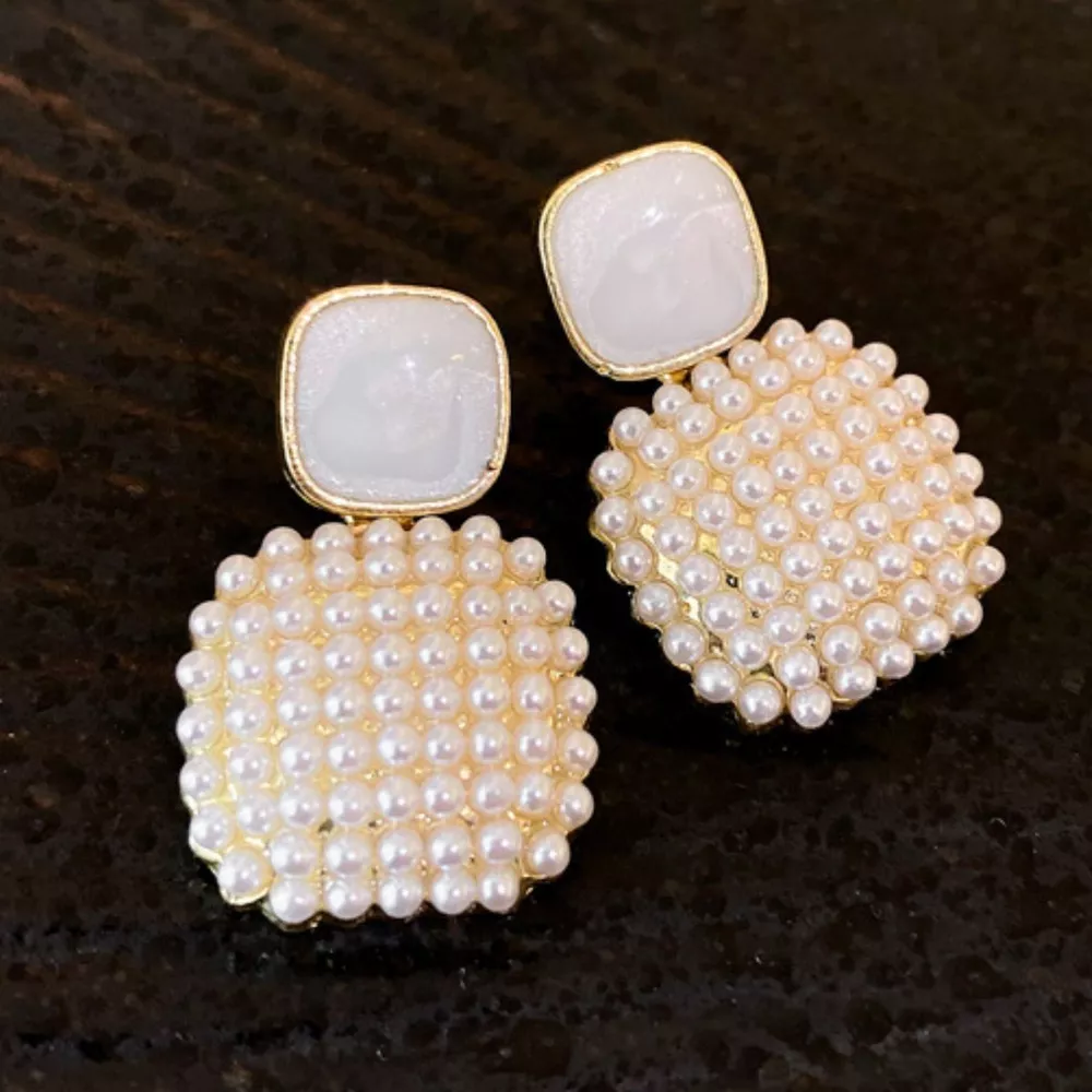 18K Gold-Plated Alloy Geometric Earrings, image 3