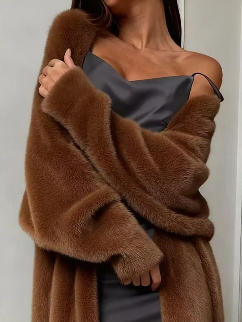 Fuzzy Open Front Longline Cardigan, image 7