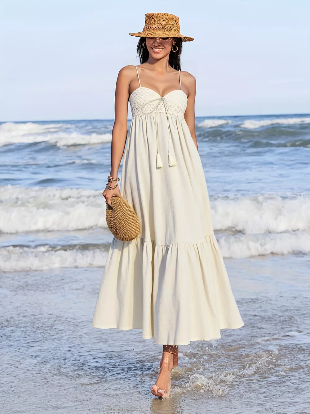 Sweetheart Neck Spaghetti Strap Dress, image 3