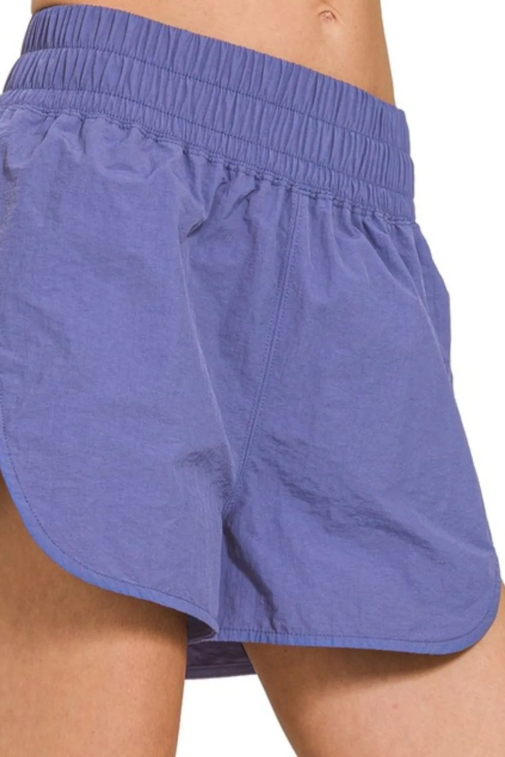 Windbreaker Smocked Waistband Running Shorts, image 2