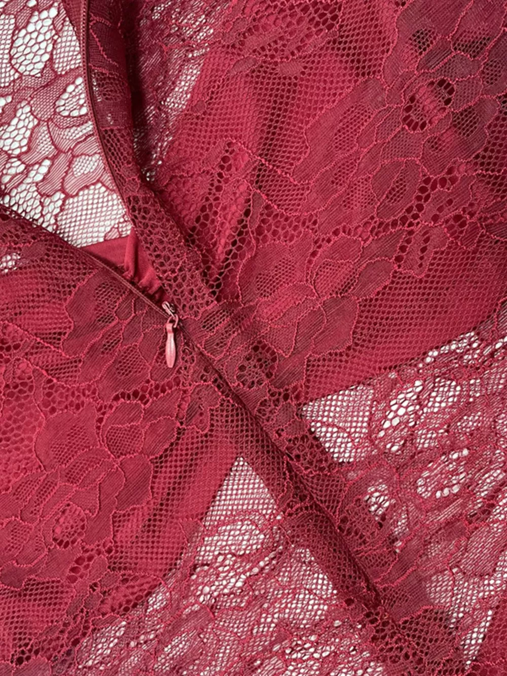 Lace Sheer Mock Neck Long Sleeve Maxi Dress, image 18