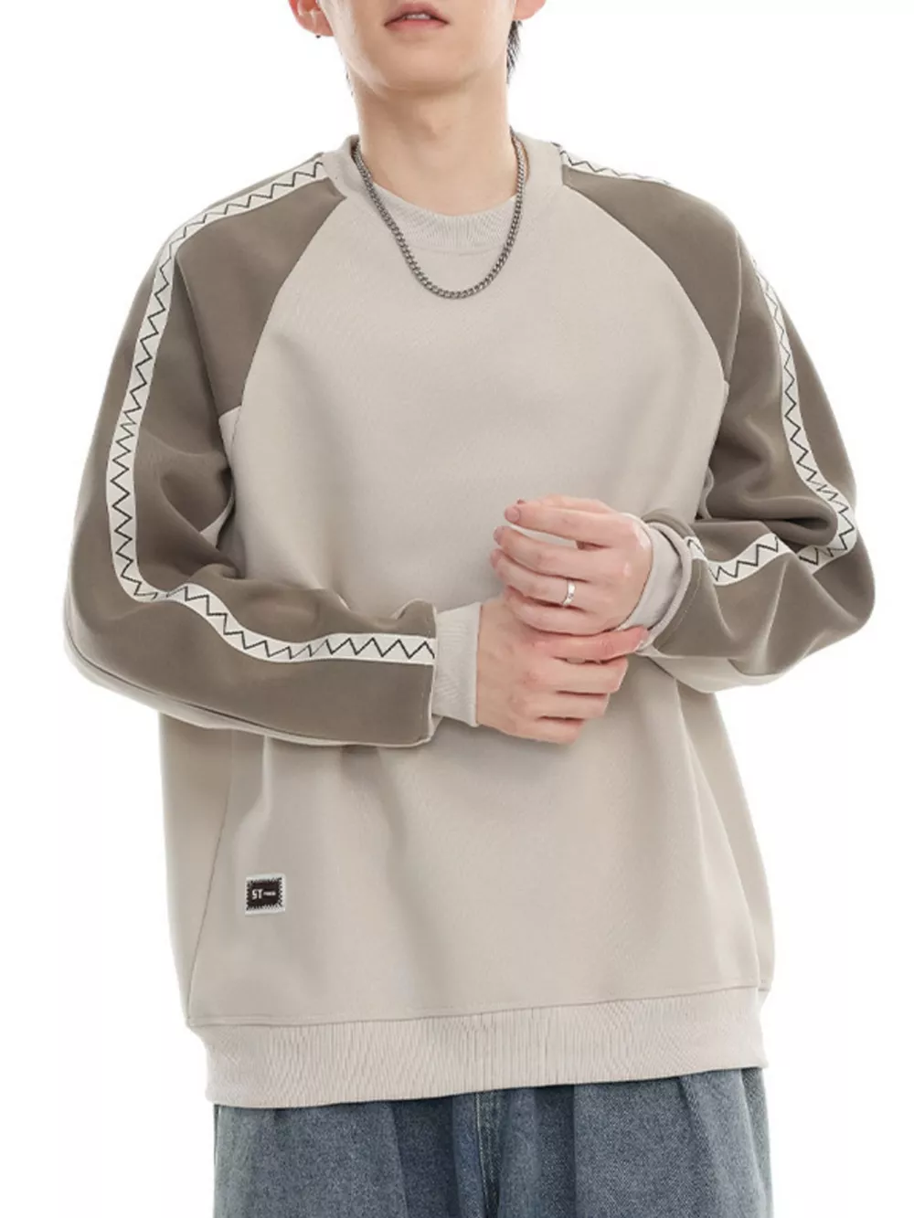 Men's Plus Size Raglan Sleeve Casual Sweatshirt, image 8