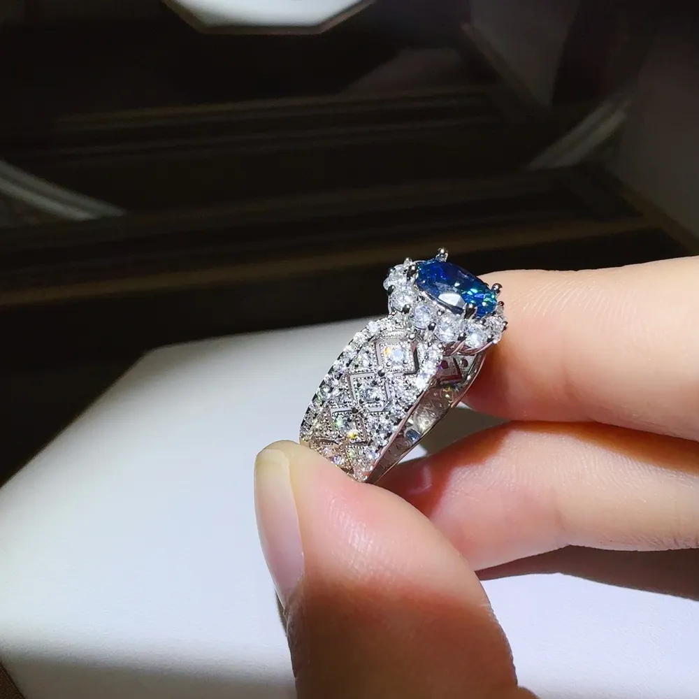 1 Carat Moissanite Zircon 925 Sterling Silver Ring, image 5