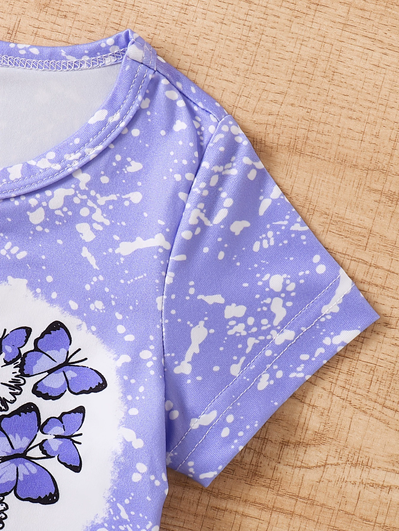 Children's Butterfly Round Neck Tee and Shorts Set, image 2