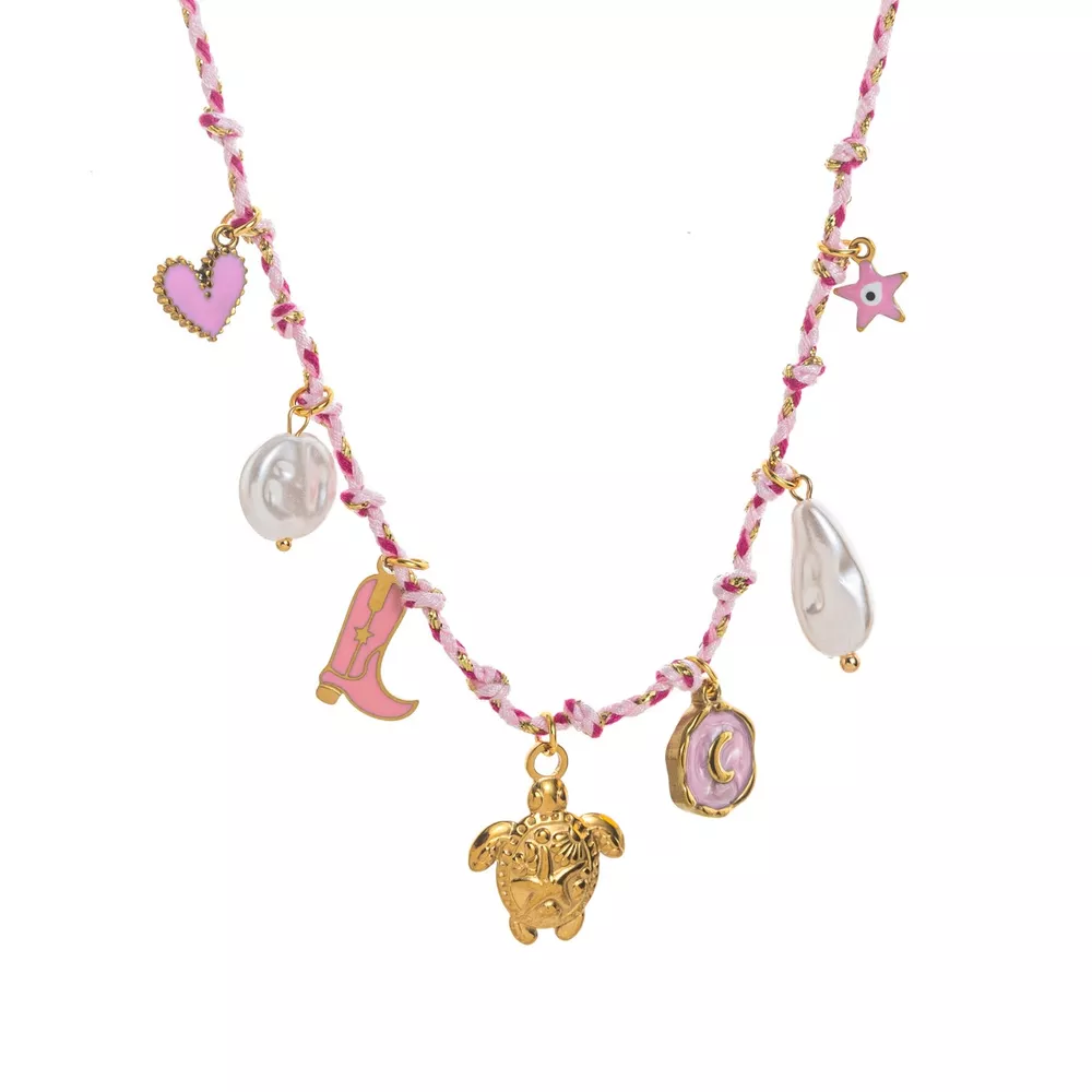 18K Gold-Plated Stainless Steel Charm Necklace, image 5